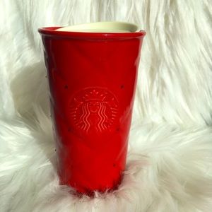 Starbucks quilted holiday ceramic 10oz coffee mug
